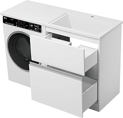 Misty Мебель для ванной с раковиной под стиральную машину Ингрид 130 R белая – фотография-8